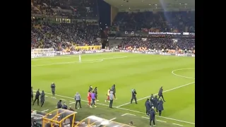 Klopp heads straight for Origi at the final whistle