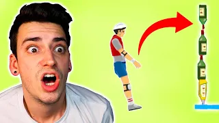 INSANE QUADRUPLE BOTTLE FLIP?! (Happy Wheels)