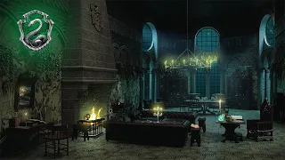 SLYTHERIN COMMON ROOM AMBIENCE 🐍 Study session📚 SLEEP/STUDY/RELAX| Harry potter Inspired Ambience ⚡️