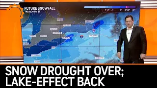 Feet of Lake-Effect Snow on the way After I-95 Snow Drought Ends