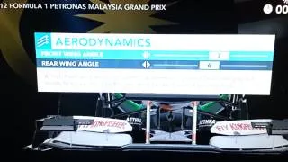 F1 2012 car setup Kulalumpa malaysia