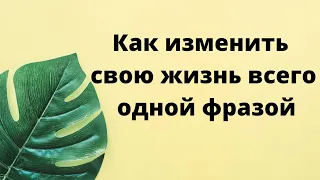 Как изменить свою жизнь всего одной фразой?