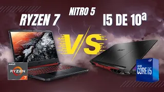 COMPARATIVO NOTEBOOK ACER NITRO 5 RYZEN 7 VS i5 DE 10a GERAÇÃO! QUAL É O MELHOR? GAMER 😁