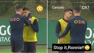 Cristiano Ronaldo tried to show love to Cancelo?!!😳❤️🙄