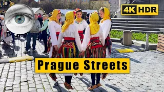 Prague Walking Tour through the Old Town and Easter Market 🇨🇿 Czech Republic 4k HDR ASMR