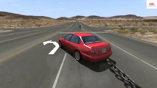 BeamNG.drive -  цепные автомобили против столбика !