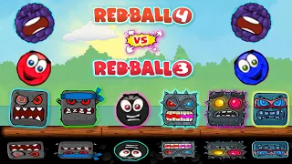 Red Ball 4 & Red Ball 3 - Twin Duel Walk-Through with blueberry & Red Ball Complete Gameplay