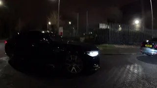 M5 F90 exhaust sound, pop and bangs, catless downpipes.