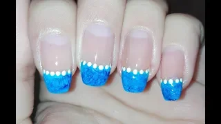 Dry Marble Nail Art Tutorial (TOOTHPICK NAIL ART) Winter French Manicure | Rose Pearl