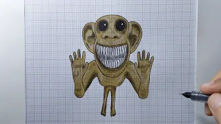 vẽ khỉ quái vật monster monkey trong sở thú zoonomaly