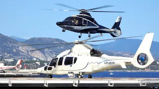 Luxurious Airbus Helicopters H155 (EC155 B1) takeoff & landing at Monaco heliport | avgeek
