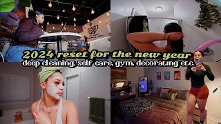 vlog: 2024 reset for the new year/month! deep cleaning, self care, gym, decorating etc. -͟͟͞☆