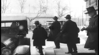 Diplomats arrive at Chateau of Versailles in France for the Paris Peace Conferenc...HD Stock Footage