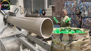 How Millions Waste Plastic Bottles Recycling into Large PVC Pipe | Assamble Process