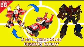 6 in 1 combiner : Qman 3102 Fission Robot PART 01 ⚡️ Unboxing & Speed build brick Lego Transformers