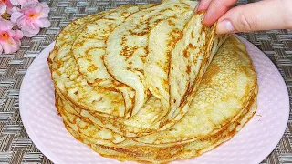 Delicious BREAKFAST for the whole family! Lush Openwork Pancakes. Easy Manka Pancake Recipe