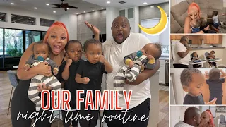 NIGHT TIME ROUTINE WITH TWO SETS OF TWINS | 6 Months & Toddlers | FAMILY BEDTIME ROUTINE