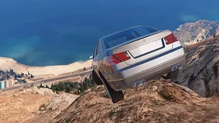 GTA 5 Driving off Mt Chiliad Crashes Compilation #80 (With Roof And Door Deformation)