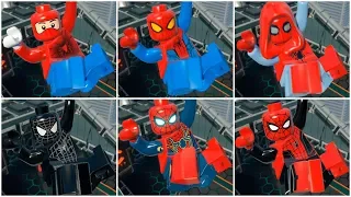 All SPIDER-MAN MOVIE Suits in LEGO Marvel Super Heroes Cutscene (MCU / Sony)