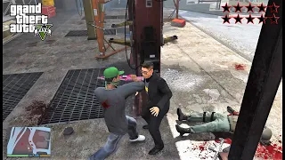 GTA 5 -  Lamar's TEN STAR COP BATTLE At AUTO EXOTIC (GTA V Funny Moments)