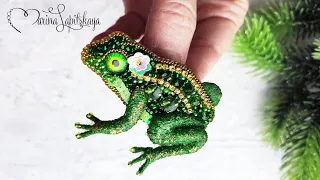 🐸 How to make a “Frog” brooch from beads
