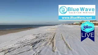 Crystal Beach, Texas Snow and Ice Covered Beachfront.