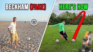 Beckham FAKED this trick shot!!! HERE'S HOW!!!