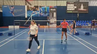 Women's Doubles Badminton Match.Meiki +Helen vs Yifan+Lori #badminton #badmintonlover #wbf #WBF