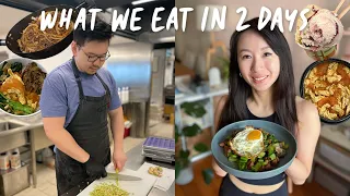 What We Eat in a Day x2 | realistic, homemade meals & eating out