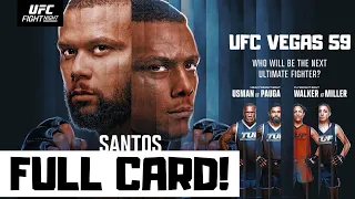 UFC Fight Night Santos vs Hill Predictions & Full Card Betting Breakdown UFC Vegas 59