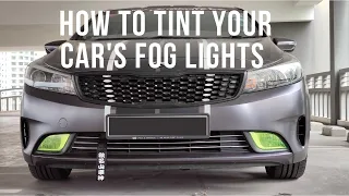How to tint your car's fog lights | Wet install method | Yellow tint