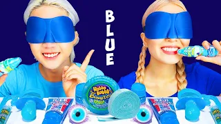 BLUE FOOD ASMR Challenge ONE COLOR HUBBA BUBBA RACE Youhoo ASMR