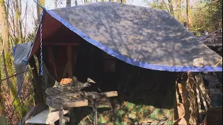 Homeless man who dug up Seattle park with an excavator has now built a cabin there