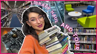 LIBRARY BOOK HAUL, TOUR, AND TBR 📚 new fantasy books, manga, and comics