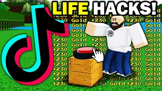 Testing Build a boat TIKTOK HACKS!! (get rich)