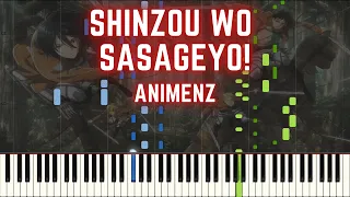 [Animenz] Attack on Titan Season 2 OP 1 - Shinzou wo Sasageyo! - Piano Tutorial || Synthesia