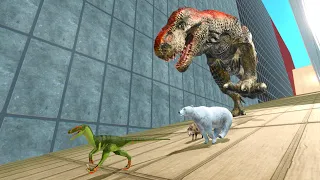 Escape T-Rex Brothers In The Hallway Of Horrors - Animal Revolt Battle Simulator