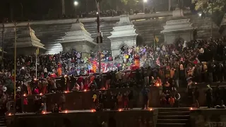 पशुपतीनाथ लाईव आरती काठमांडू नेपाल Kathmandu Pashupatinath evening live Aarti ( worship)