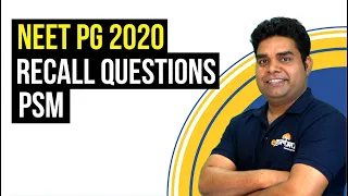PSM Neet PG 2020| Recall Questions by Dr Ashwani Ranjan| Dr. Bhatia videos |DBMCI