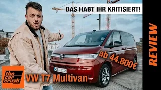 VW T7 Multivan im Test (2022) DAS habt ihr KRITISIERT! Fahrbericht | Review | Plug-in Hybrid | Preis