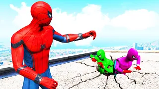 GTA 5 Rainbow Spiderman Jumping Into Portals (Ragdolls/Euphoria Physics) #5