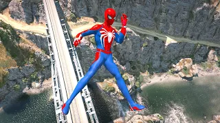 GTA 5 Crazy SPIDERMAN CLIFF Jumps-Falls-Ragdolls ep.27 [Euphoria physics | Funny Moments]