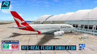 RFS - Real Flight Simulator- Sydney to Los Angeles ||Full Flight||A380||Qantas|FullHD|RealRoute