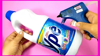 3 IDEIAS INCRÍVEIS COM GARRAFA DE CLORO |EMBALAGEM PLASTIC DE CLORO | #botella #bottle #diy