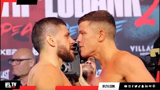 PAYBACK! DYLAN MORAN PUSHES FLORIAN MARKU AT THE FINAL FACE-OFF AT WEIGH IN