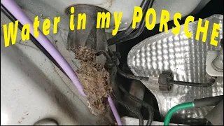 $0 D.I.Y. Carpet WET Porsche Cayenne how to Clean out Front Drains