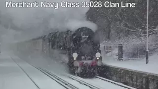 Fast Steam Train in a Snow Storm.