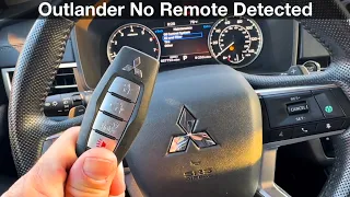 How to Start With a Dead key fob battery 2022 Mitsubishi Outlander No Remote Detected