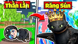 HUY NOOB EM BÉ THẰN LẰN CHUYỂN SINH THÀNH VUA RĂNG SÚN TRONG MINECRAFT*HUY TỪ THẰN LẰN THÀNH RỒNG😱🐉