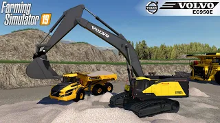 Farming Simulator 19 - VOLVO EC950E Excavator Loading A Crushed Stone Into A Dump Truck